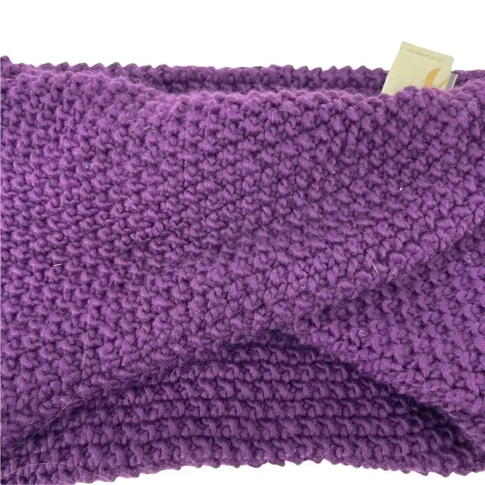 Purple Infinity Twist Snood Neck Warmer Scarf Chunky Knit Collection Eighteen